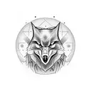 Crow against wolf tattoo design idea