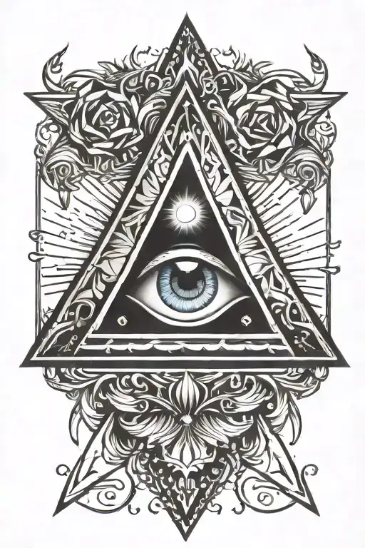 all-seeing eye radiant delta tattoo design idea