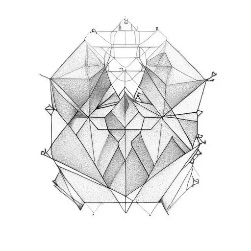 right shoulder blade tattoo, bouldering theme, I imagine it that 2 people are climbing on geometric shapes tattoo design idea