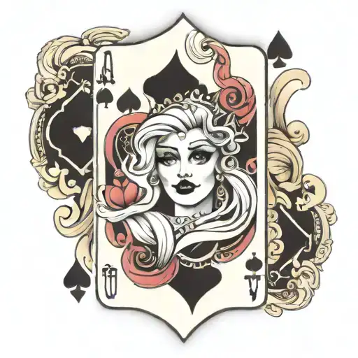 qos queen of spades tattoo design idea