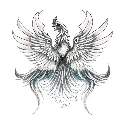 phoenix with scorpio constellation tattoo design idea