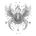 phoenix with scorpio constellation tattoo design idea