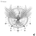 phoenix with scorpio constellation tattoo design idea