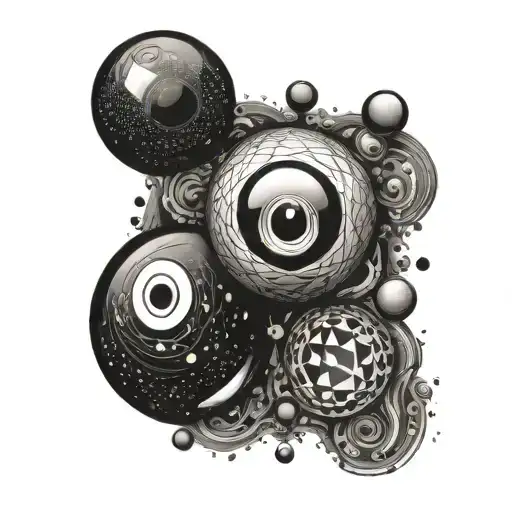 messy graphic art style eightball   tattoo design idea