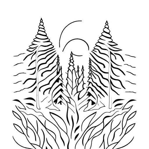 Forest for the spine tattoo design idea