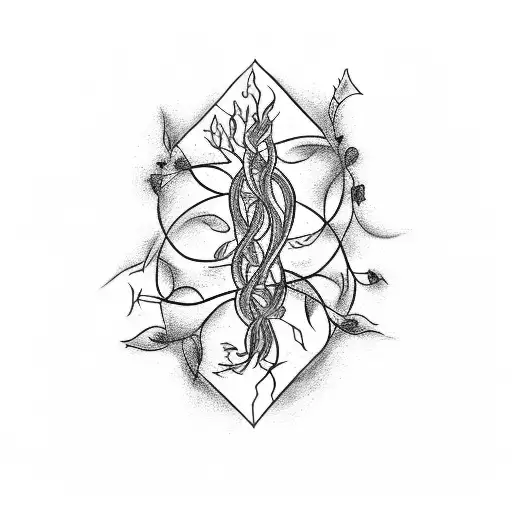 A sketch-style tattoo of Halsey's lyrics intertwined with delicate vines tattoo design idea