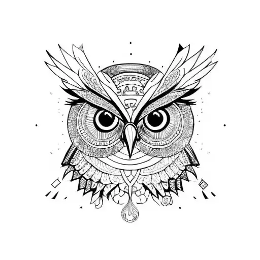 3 eyed Owl tattoo design idea