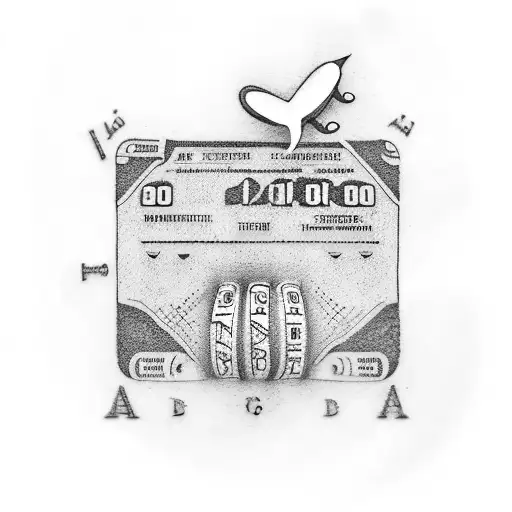 A tattoo design of a betting ticket with music notes and a beach scene in the background tattoo design idea