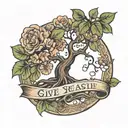 tree with "give yourself a reason" tattoo design idea