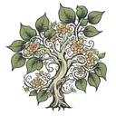 tree with "give yourself a reason" tattoo design idea