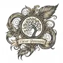 tree with "give yourself a reason" tattoo design idea