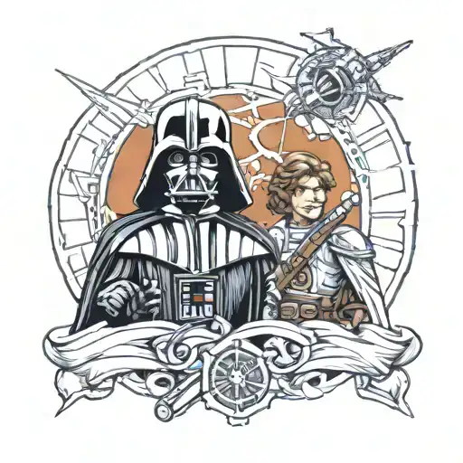 darth Vader and anakin skywalker tattoo design idea