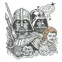 darth Vader and anakin skywalker tattoo design idea