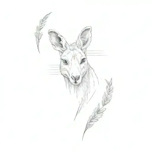 kangaroos tattoo design idea