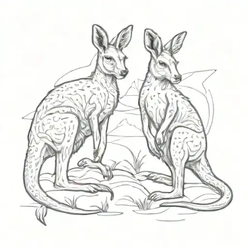 kangaroos tattoo design idea