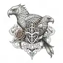 tattoo design with symbolism for two sons and a father one name Grayson and the other Gryffin  tattoo design idea