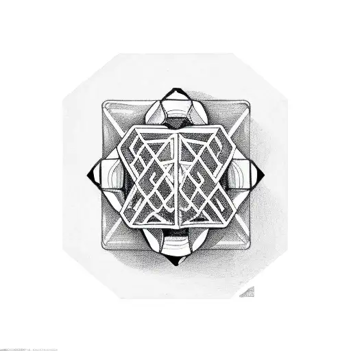 cobra with Rubik's cube design tattoo design idea