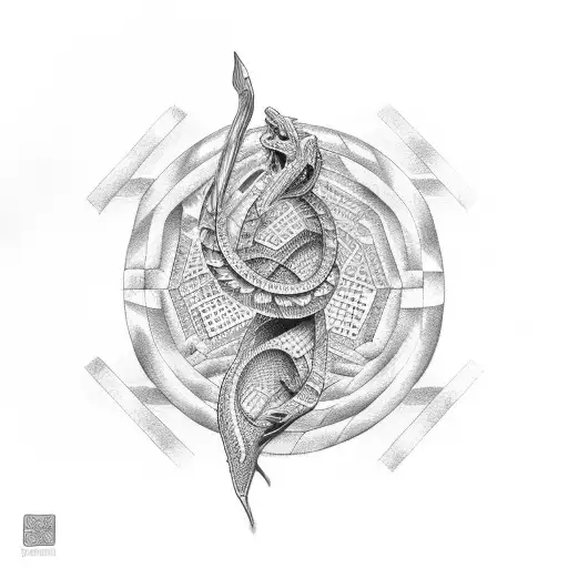 cobra with Rubik's cube design tattoo design idea