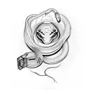 snake with Rubik's cube and Tamil tattoo design idea