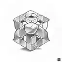 snake with Rubik's cube and Tamil tattoo design idea