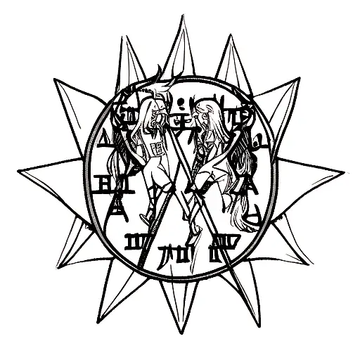 made a tattoo on the astrological sign Gemini representing also the angel and demon side tattoo design idea