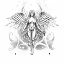 made a tattoo on the astrological sign Gemini representing also the angel and demon side tattoo design idea