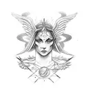 made a tattoo on the astrological sign Gemini representing also the angel and demon side tattoo design idea