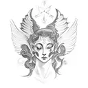 made a tattoo on the astrological sign Gemini representing also the angel and demon side tattoo design idea