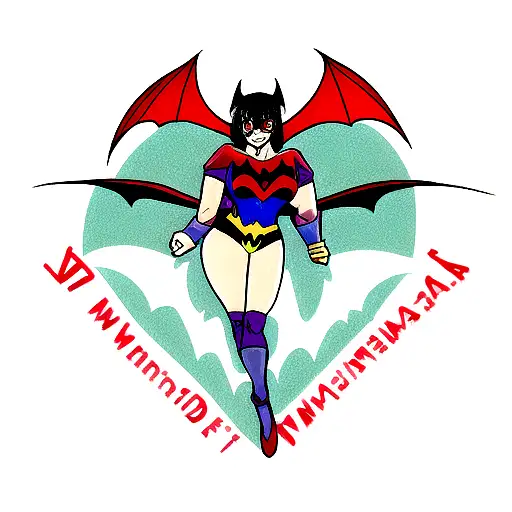 hybrid of batman and wonder woman  tattoo design idea