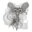 fusion ankh and djed pillar tattoo design idea