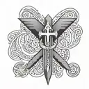 fusion ankh and djed pillar tattoo design idea