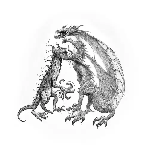 elvira peting a dragon tattoo design idea