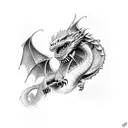 elvira peting a dragon tattoo design idea