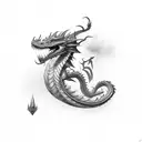 elvira peting a dragon tattoo design idea