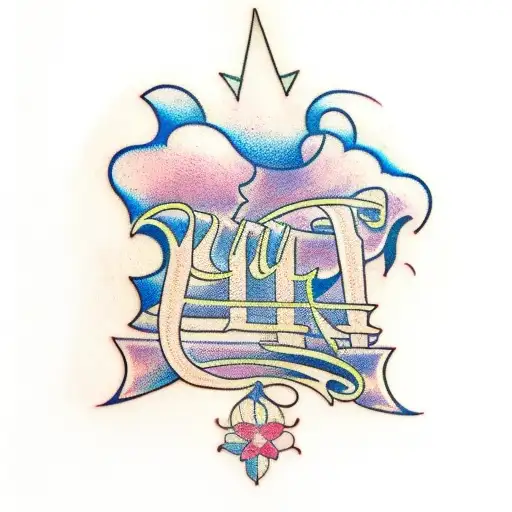 the word Lila in arabic tattoo design idea