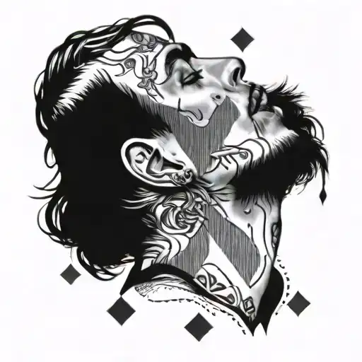 DADDY LIL PEEP WITH KISSES AROUND THE OUTSIDE tattoo design idea