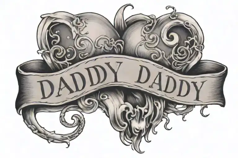 DADDY LYRICS WITH KISSES AROUND tattoo design idea