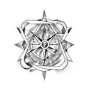 freemason square and compass tattoo design idea