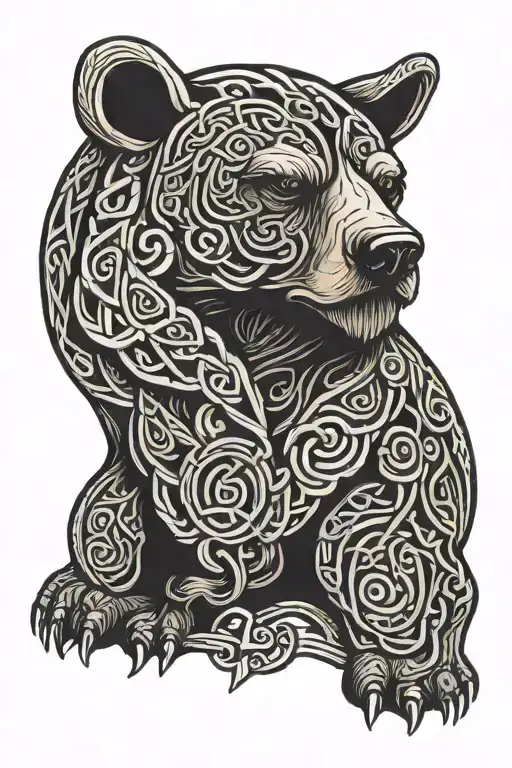 viking knotwork bear tattoo design idea