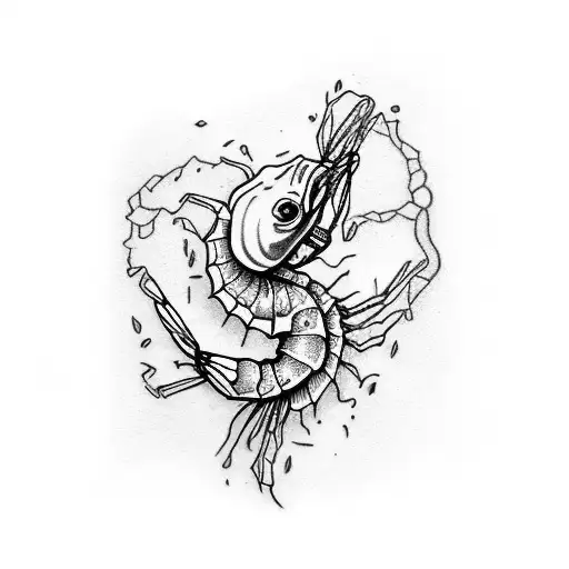 shrimp caridina tattoo design idea