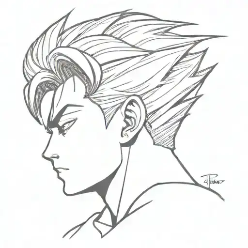 son gohan hair tattoo design idea