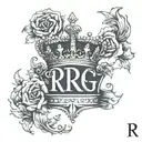 initials r and s queen crown tattoo design idea