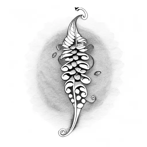 fiddlehead fern leaf tattoo design idea