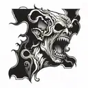 posiedon screaming face tattoo design idea