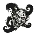 posiedon screaming face tattoo design idea