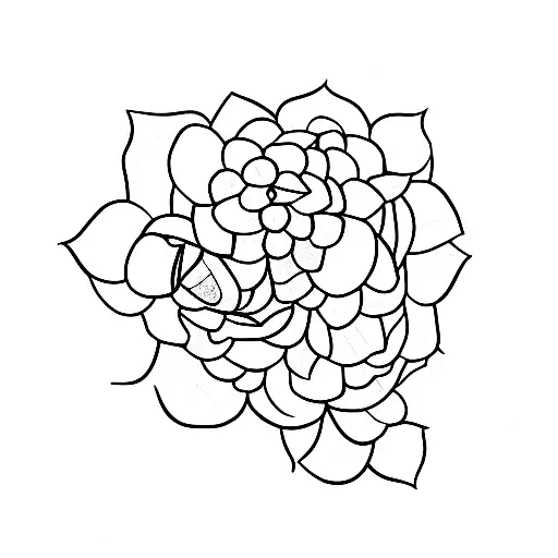 hydrangea without leaves rhombus  tattoo design idea