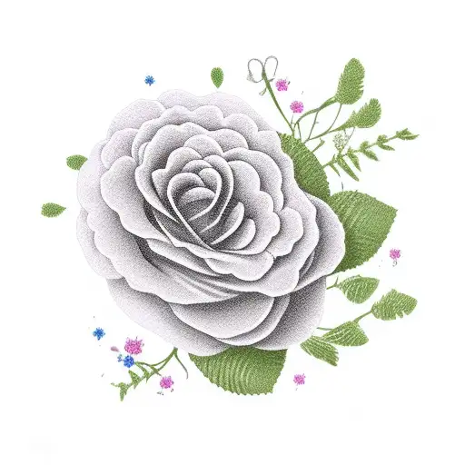 cupcake with flowers tattoo design idea