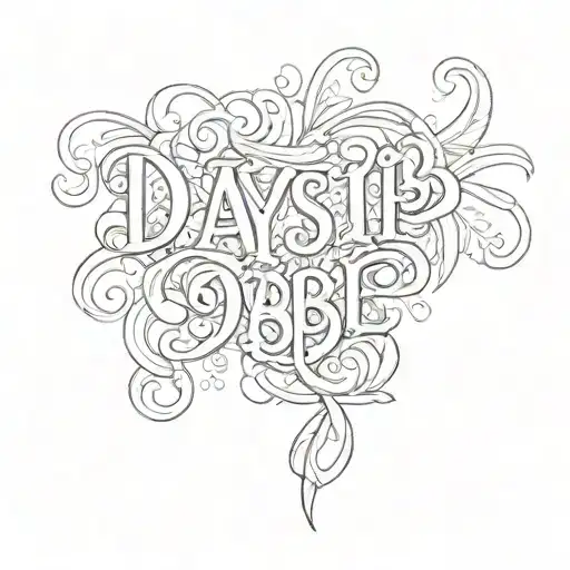  a lettering tattoo that says Daysi let it be just lettering tattoo design idea