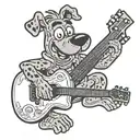scooby doo playing guitar tattoo design idea
