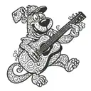 scooby doo playing guitar tattoo design idea